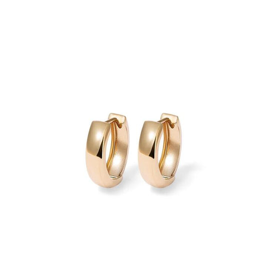Image of Earrings. Productname: 9mm Huggie Earrings in 9kt Yellow Gold in Gold colour by brand - Bevilles