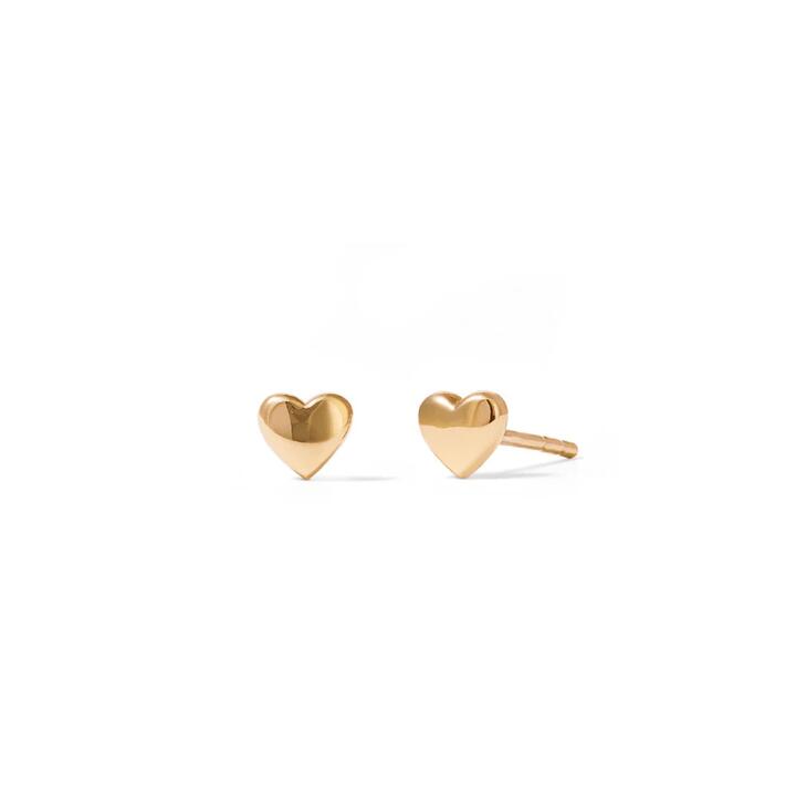 Image of Earrings. Productname: Heart Stud Earrings in 9kt Yellow Gold in Gold colour by brand - Bevilles