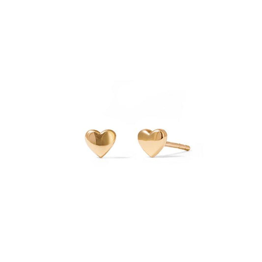 Image of Earrings. Productname: Heart Stud Earrings in 9kt Yellow Gold in Gold colour by brand - Bevilles