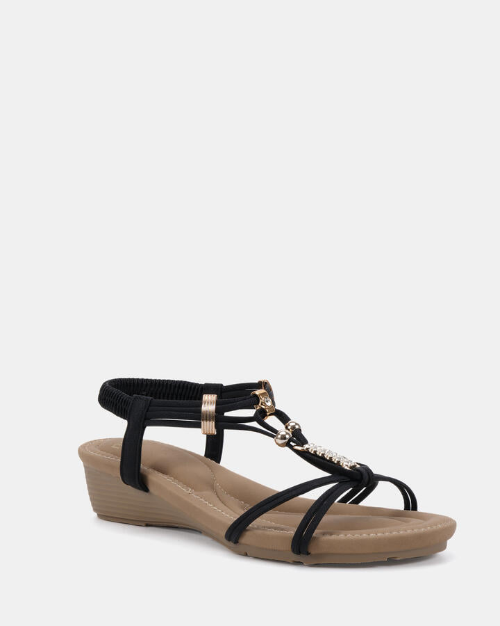 Image of Boots. Productname: ELNOVA BLACK Women's Wedge Novo Wedges in Black colour by brand - Novo