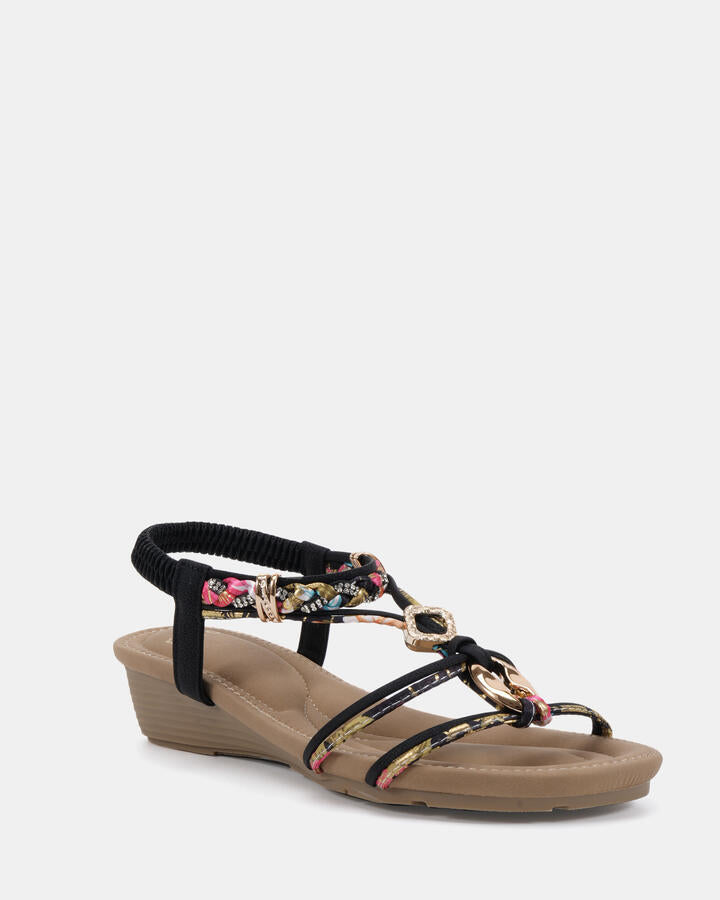 Image of Boots. Productname: ELPANKO BLACK Women's Wedge Novo Wedges in Black colour by brand - Novo