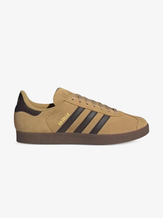 Image of Footwear. Productname: Adidas Men's Gazelle Shoes in Golden beige/Dark brown/Gold colour by brand - Adidas