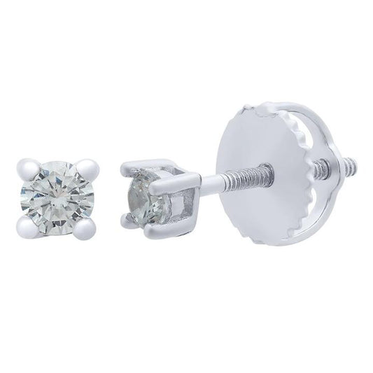 Image of Earrings. Productname: 2mm Children's Cubic Zirconia Stud Earrings in Silver colour by brand - Bevilles