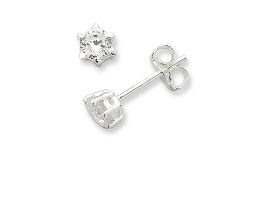 Image of Earrings. Productname: 4mm Sterling Silver Stud Earrings in Silver colour by brand - Bevilles