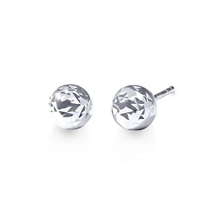 Image of Earrings. Productname: Diamond Cut Stud Earrings in Sterling Silver in Silver colour by brand - Bevilles