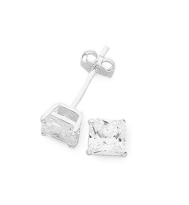 Image of Earrings. Product name - Sterling Silver 3mm Cubic Zirconia Stud Earrings in colour by brand - Bevilles