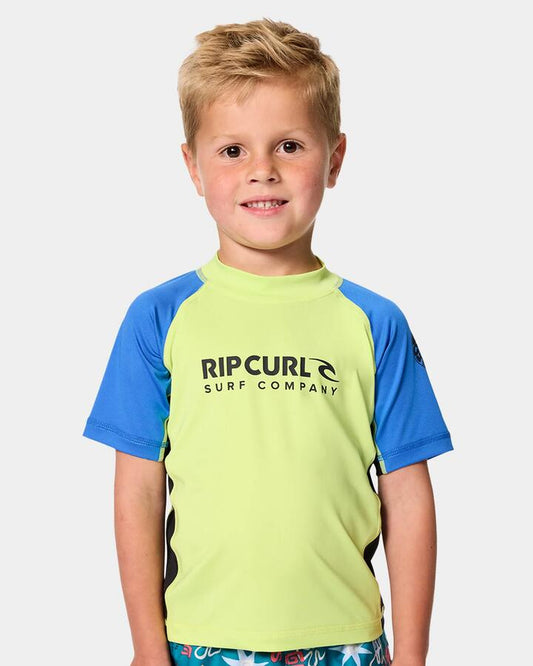 Image of Coats & Jackets. Productname: Rip Curl Boys 2-7 Shock Upf Rash Vest Lime - in Lime colour by brand - Rip Curl