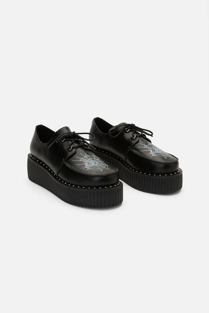 Image of Heels. Productname: Platform Cobweb Creepers in Black colour by brand - Black Friday