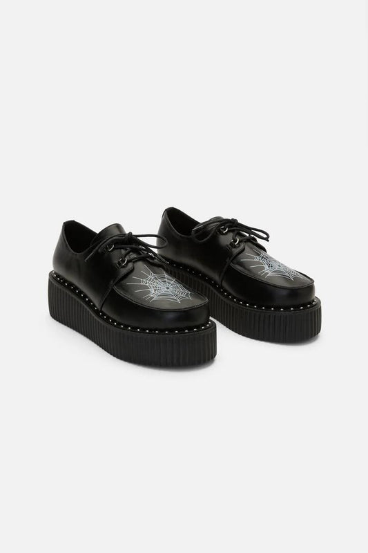 Image of Heels. Productname: Platform Cobweb Creepers in Black colour by brand - Black Friday