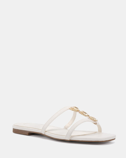 Image of Sandals. Product name - Sergio White Sandals in Multi colour by brand - Novo