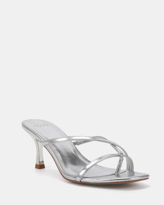 Image of Heels. Product name - Pumpkin Silver High Heels in Multi colour by brand - Novo