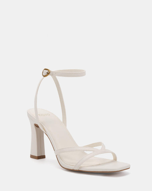 Image of Heels. Product name - Naira White High Heels in Multi colour by brand - Novo