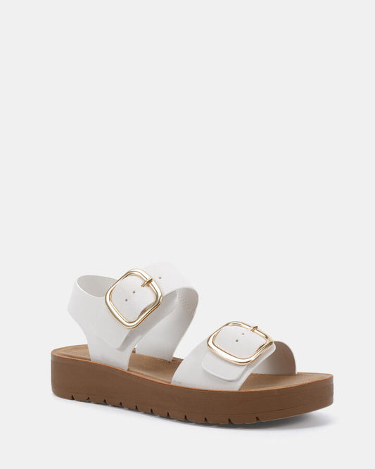 Image of Flats. Product name - Tavor White Flatform in Multi colour by brand - Novo