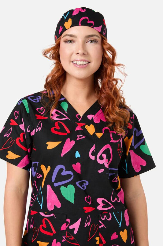 Image of Hats. Productname: Hearfull Scrub hat in Black colour by brand - Gorman