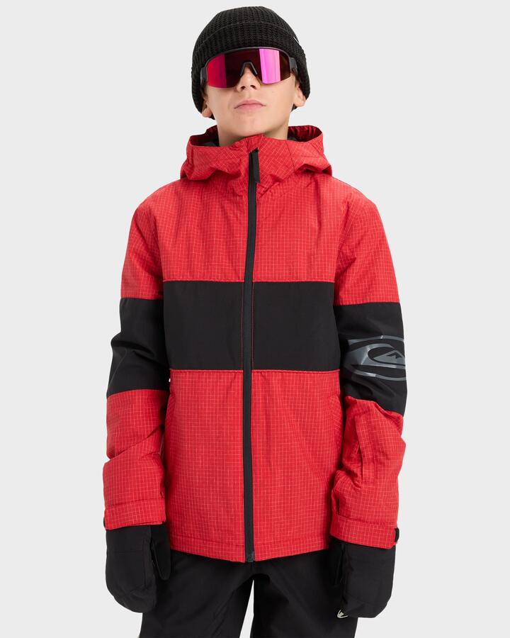 Image of Coats & Jackets. Product name - Quiksilver Boys 8-16 High In The Hood Insulated Jacket Samba in Samba colour by brand - Quiksilver