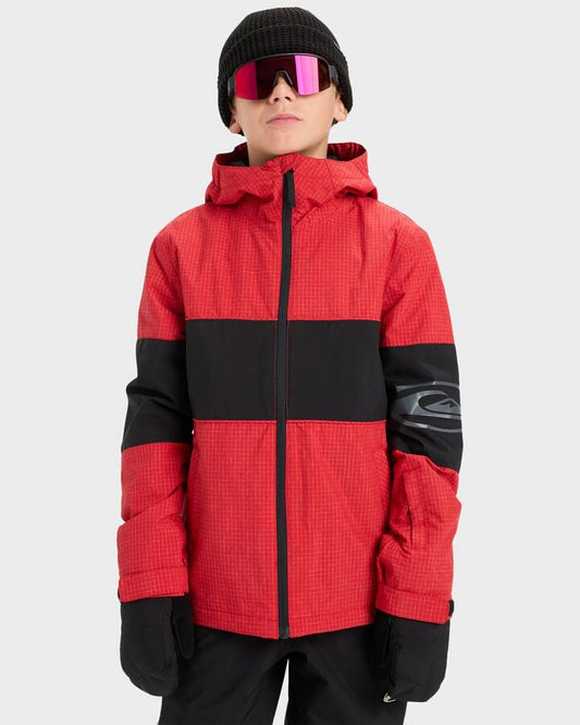 Image of Coats & Jackets. Product name - Quiksilver Boys 8-16 High In The Hood Insulated Jacket Samba in Samba colour by brand - Quiksilver