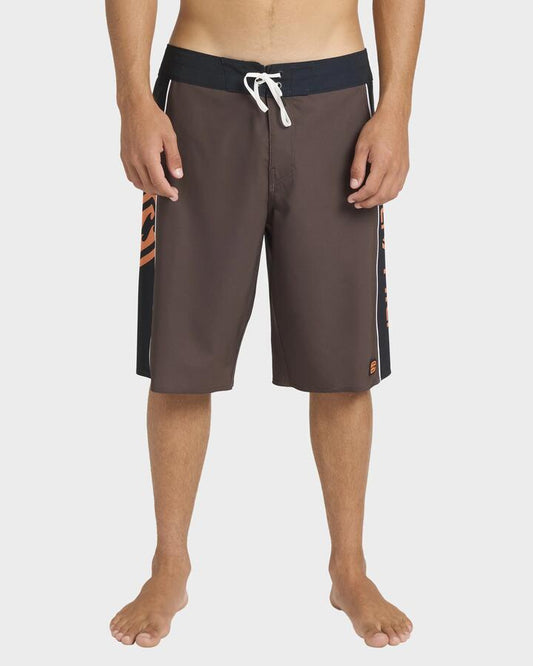 Image of Swimwear. Product name - Billabong Mens Spec 73 D Bah 20" Boardshorts Dark Brown in Dark Brown colour by brand - Billabong