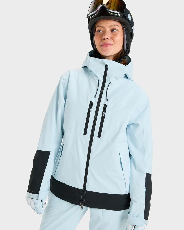 Image of Coats & Jackets. Product name - Roxy Womens Upward Snow Jacket Ice Blue in Ice Blue colour by brand - Roxy