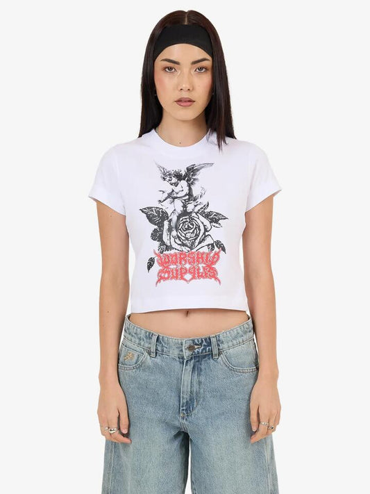 Image of T-Shirts. Productname: Worship Perch Teeny Tee in White colour by brand - Worship