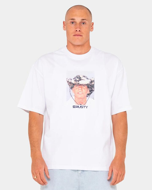 Image of T-Shirts. Productname: Rusty Mens Wanted T-Shirt White - in White colour by brand - Rusty