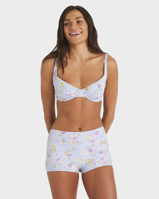 Image of Swimwear. Productname: Roxy - Womens Wildflower High Waist Bikini Bottom - Misty Blue - in Misty Blue colour by brand - Roxy