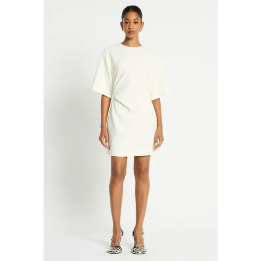 Image of a model wearing Dress. Productname: Monoplay Dress in EDELWEISS colour by brand - sass and bide