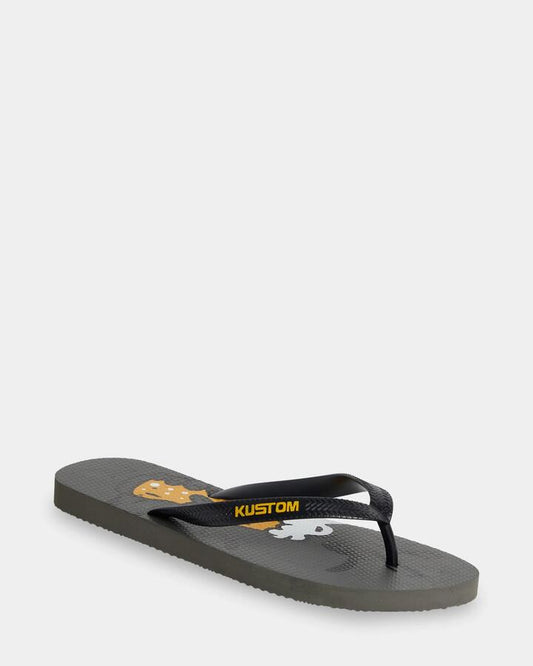 Image of Sandals. Productname: Kustom - Mens Blend Base Thongs - Charcoal - in Charcoal colour by brand - Kustom
