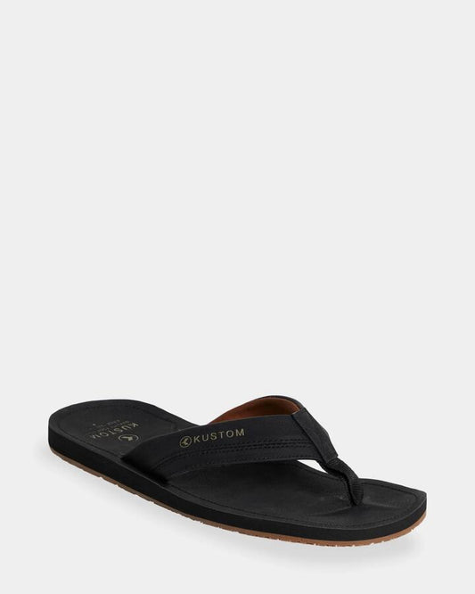 Image of Sandals. Productname: Kustom - Mens Vego 2 Thongs - Black - in Black colour by brand - Kustom