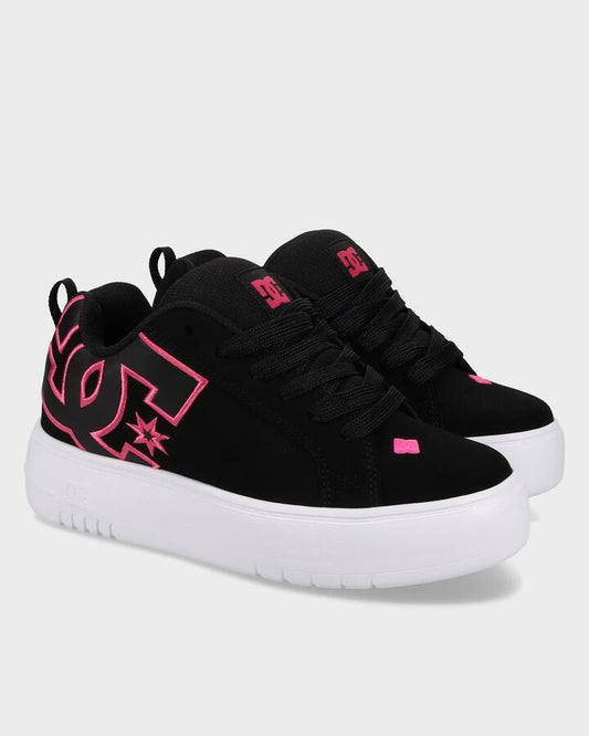Image of Sneakers. Productname: DC Shoes Womens Court Graffik Sneakers Black/Pink - in Black/Pink colour by brand - DC Shoes