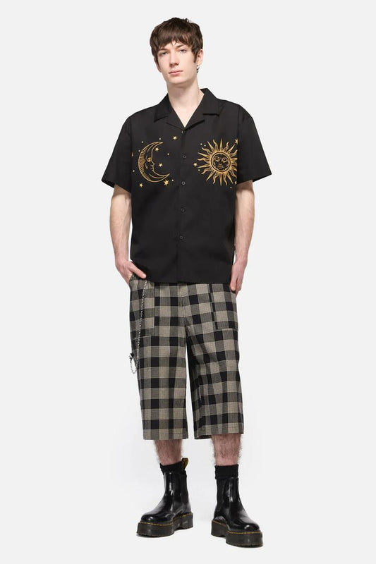 Image of a model wearing Tops. Productname: Sun And Moon SS Shirt in Black colour by brand - Black Friday