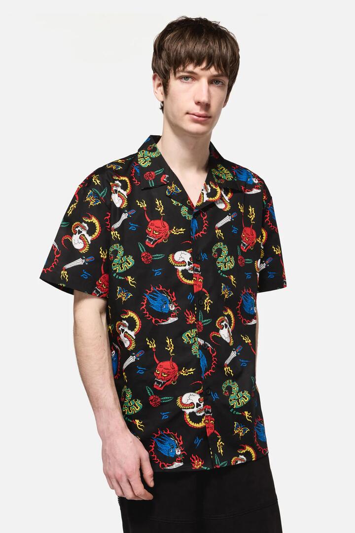 Image of a model wearing Tops. Productname: Dangerous Grunge SS Shirt in Multi colour by brand - Dangerfield