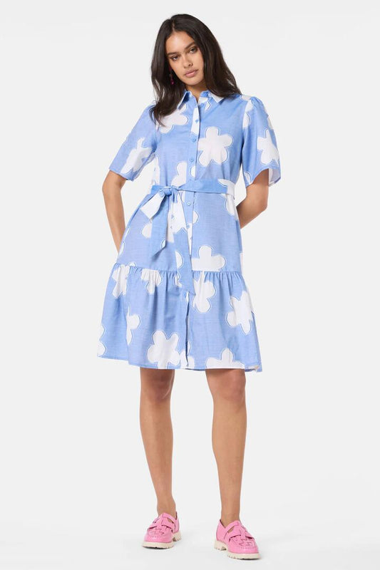 Image of Dresses. Product name - Cut Daisies Dress in Blue colour by brand - Gorman