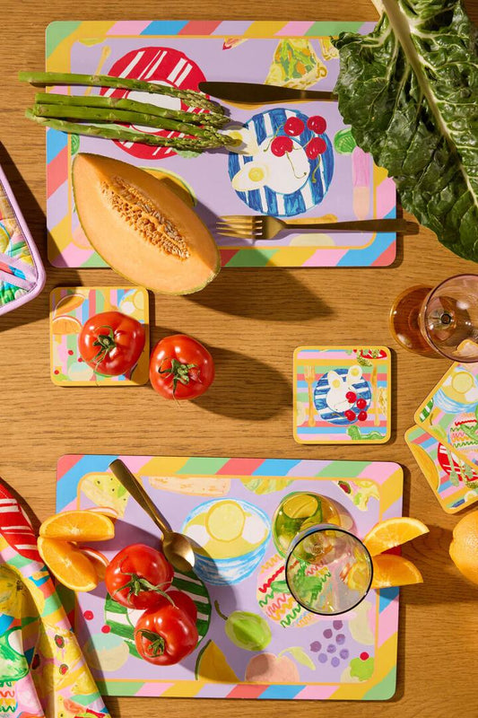 Image of Kitchen & Dining. Productname: Brunch Time Placemat Set in Print colour by brand - Gorman