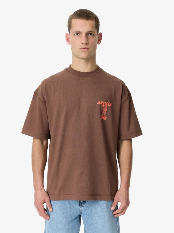 Image of T-Shirts. Productname: Article One Champs Tee in Brown colour by brand - Article One