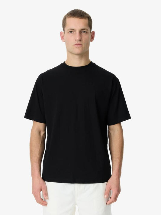 Image of a model wearing Tops. Productname: Article One Premium Relaxed Tee in Black colour by brand - Article One