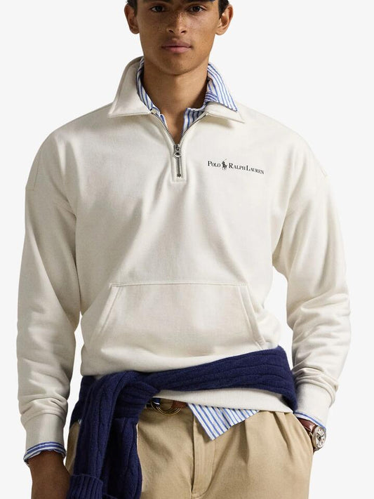 Image of a model wearing Outerwear. Productname: Polo Ralph Lauren Relaxed Fit Logo Colored Sweatshirt in Nevis colour by brand - Polo Ralph Lauren