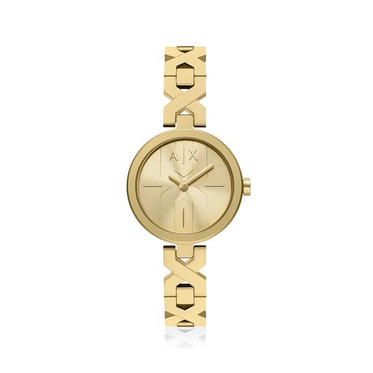 Image of Watches. Product name - Armani Exchange Quartz Gold Tone Watch AX5831 in colour by brand - Armani Exchange