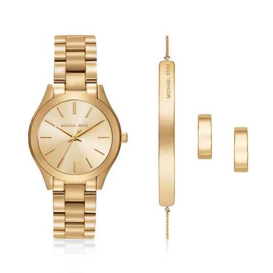 Image of Watches. Productname: Michael Kors Ladies Runway Quartz Watch Gift Set MK7561SET in Watch colour by brand - Bevilles