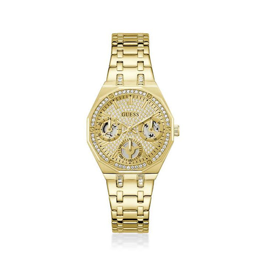 Image of Watches. Productname: Guess Quinn Quartz Multifunction Gold Tone Watch GW0988L2 in colour by brand - Guess