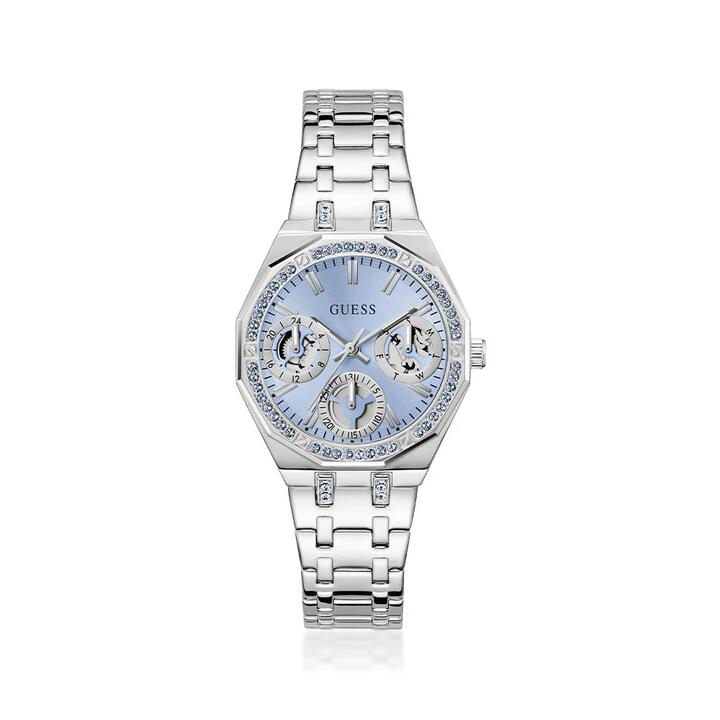 Image of Watches. Product name - Guess Quinn Quartz Multifunction Silver Tone Watch GW1009L1 in colour by brand - Guess