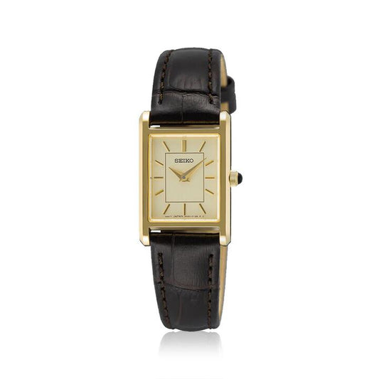 Image of Watches. Product name - Seiko Conceptual Caprice Quartz Brown Leather Watch SWR110P in colour by brand - Seiko