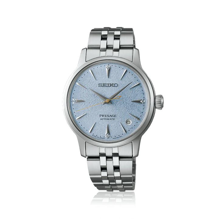 Image of Watches. Product name - Seiko Presage Cocktail Time Automatic Silver Tone Watch SRPL61J in colour by brand - Seiko