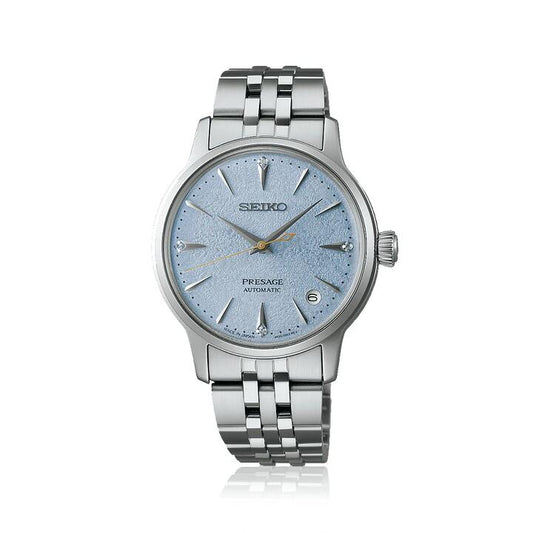 Image of Watches. Productname: Seiko Presage Cocktail Time Automatic Silver Tone Watch SRPL61J in Watch colour by brand - Seiko