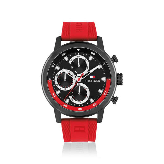 Image of Watches. Product name - Tommy Hilfiger Rocky Red Quartz Multifunction Watch 1792178 in colour by brand - Tommy Hilfiger