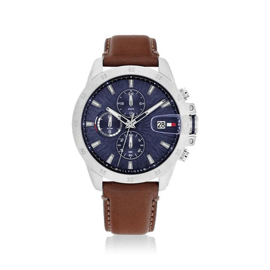 Image of Watches. Productname: Tommy Hilfiger Jameson Quartz Multifunction Brown Leather Watch 1792195 in colour by brand - Tommy Hilfiger