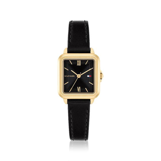Image of Watches. Product name - Tommy Hilfiger Mia Quartz Black Leather Watch 1782835 in colour by brand - Tommy Hilfiger