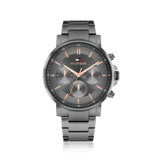 Image of Watches. Product name - Tommy Hilfiger Tyson Grey Quartz Multifunction Watch 1710711 in colour by brand - Tommy Hilfiger