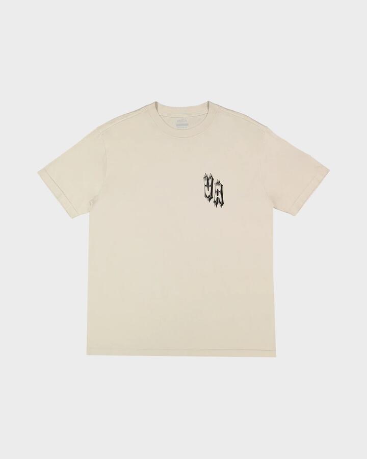 Image of T-Shirts. Product name - RVCA Mens Benj All See T-Shirt Ceramic in Ceramic colour by brand - RVCA