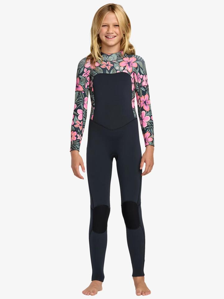 Image of Wetsuits. Product name - Roxy Girls 2-16 3/2Mm Swell Natural Backzip Wetsuit Electric Pink in Electric Pink colour by brand - Roxy