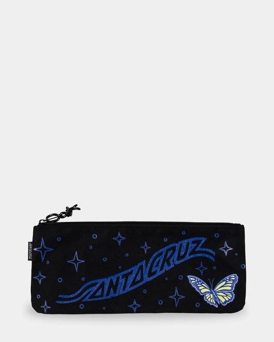 Image of Accessories. Productname: Santa Cruz Girls Winged Butterfly Strip Pencil Case Black - in Black colour by brand - Santa Cruz